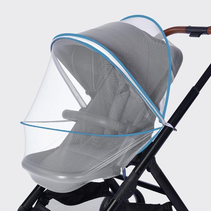 WVMKOR Baby Stroller Mosquito Net Universal Breathable Stroller Canopy Cover with Mosquito Netting for Infant Toddler Pushchair (Blue) - Image 1